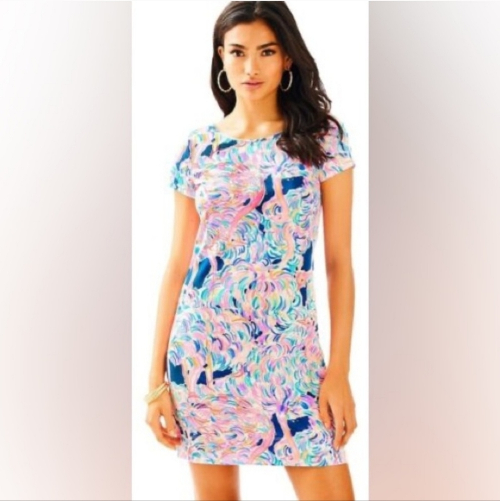 Lilly Pulitzer Marlowe Head In The Sand Ostrich Pima Cotton T-Shirt Dress - S